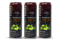 Load image into Gallery viewer, Sparkling Black Tea with Lime.  12 - Pack
